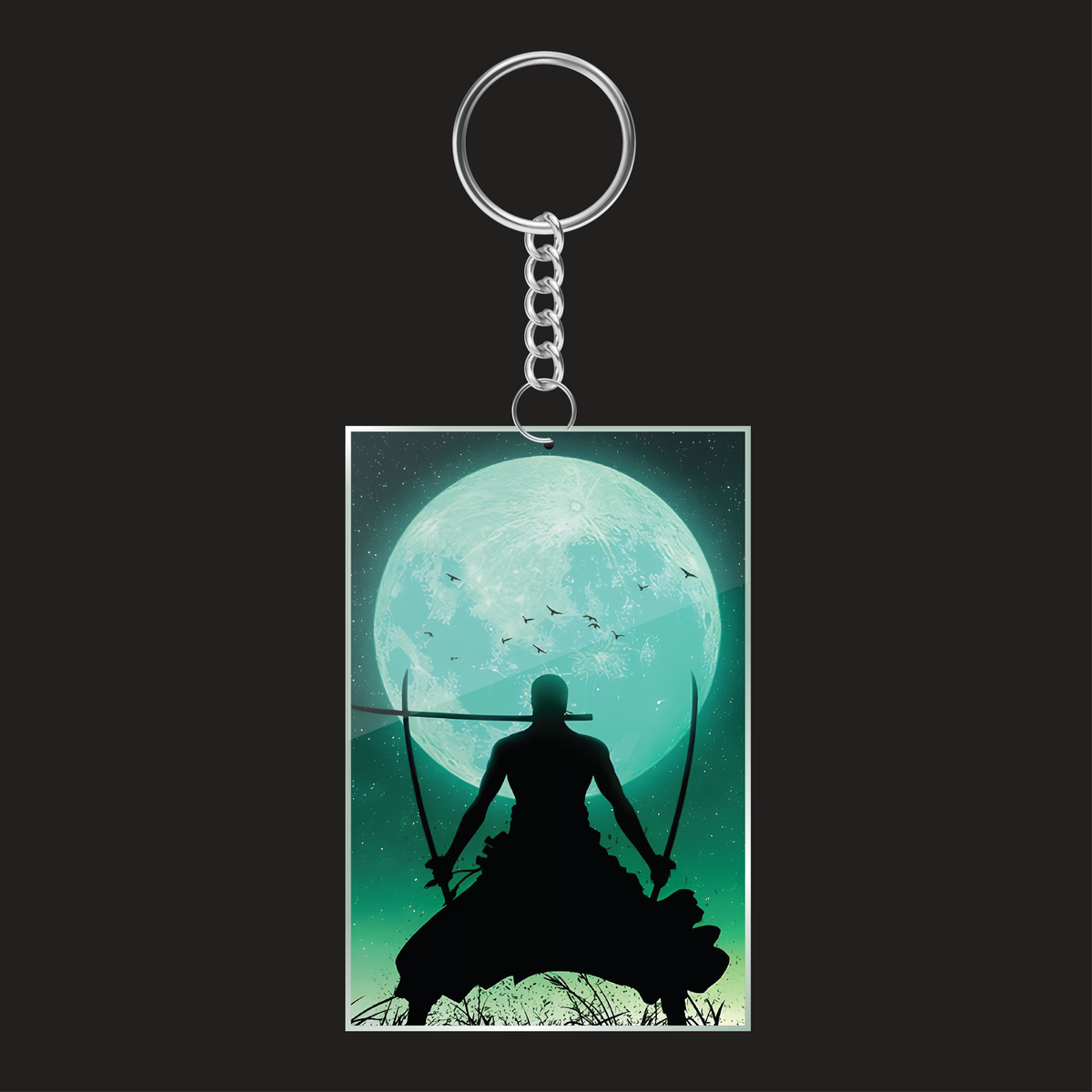 Green Moon Roronoa Zoro Keychain CASIME