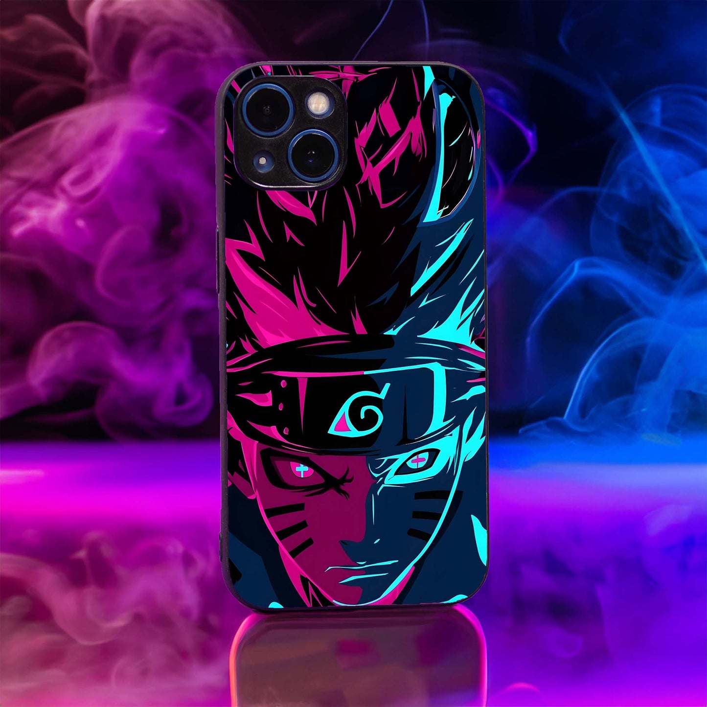 Vibrant Angry Naruto Glass Case